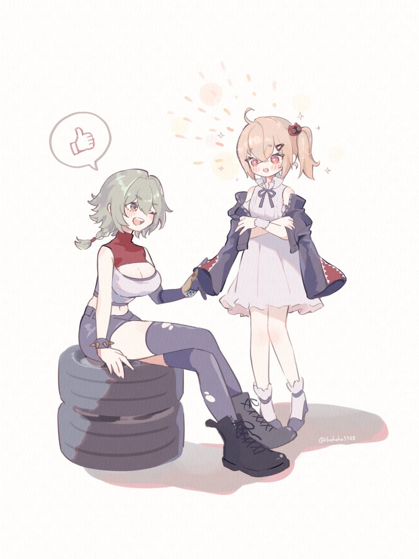 luciana de montefio and caesar king (zenless zone zero) drawn by poponnu