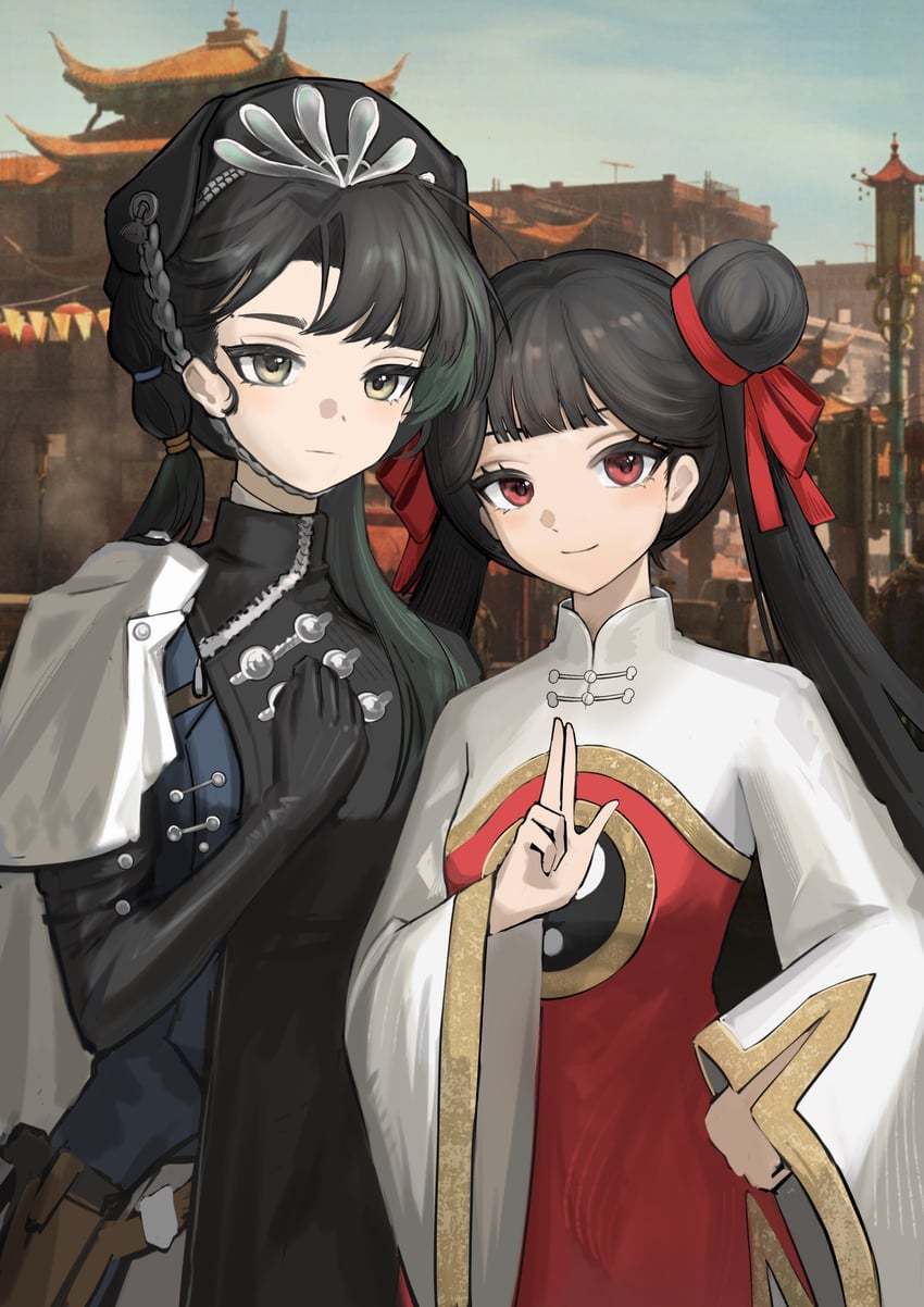 li meiling and liang yue (reverse:1999 and 1 more) drawn by jiaolu_chongzu