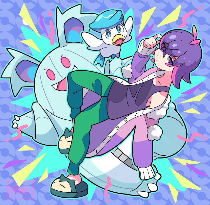 quaxly, dot, and nidothing (pokemon and 1 more) drawn by stchame