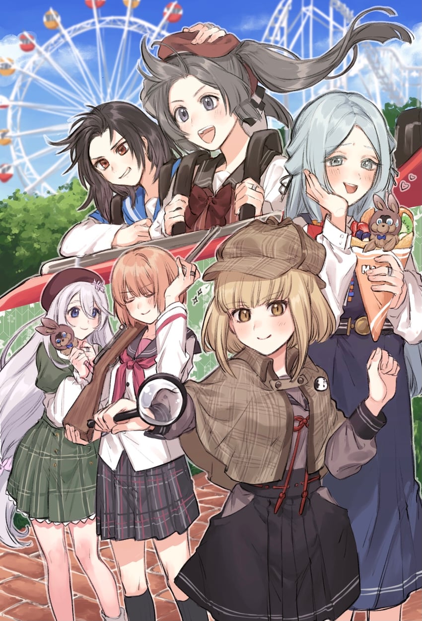 tokime shizuka, toki sunao, miura asahi, hiroe chiharu, aoba chika, and 1 more (mahou shoujo madoka magica and 1 more) drawn by yukishiro_(hitsuji)