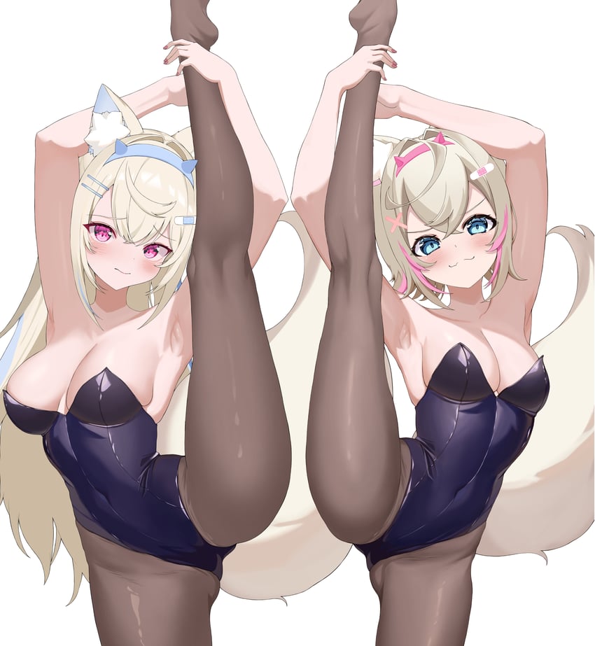 fuwawa abyssgard and mococo abyssgard (hololive and 1 more) drawn by yuni_animal_(remyi_3)