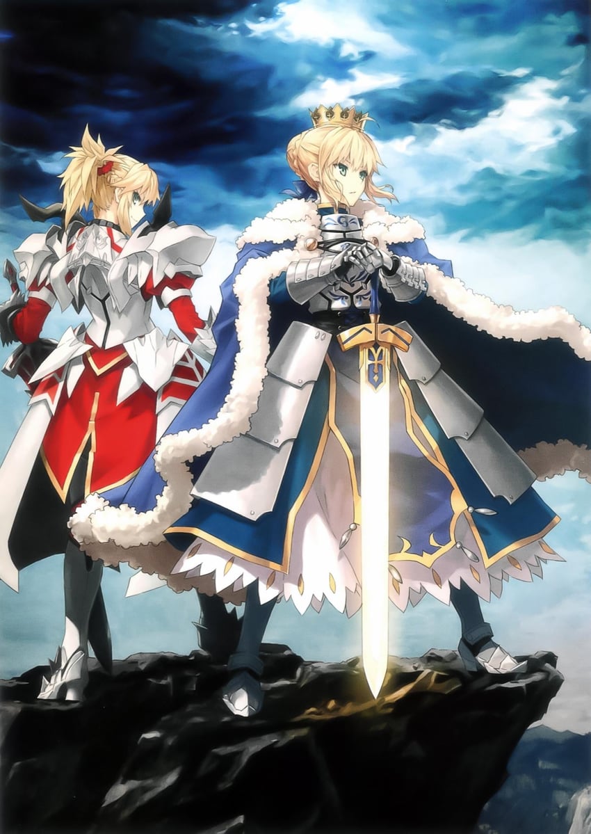 artoria pendragon, saber, and mordred (fate and 2 more) drawn by konoe_ototsugu