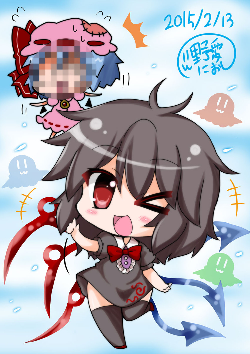 remilia scarlet and houjuu nue (touhou) drawn by noai_nioshi