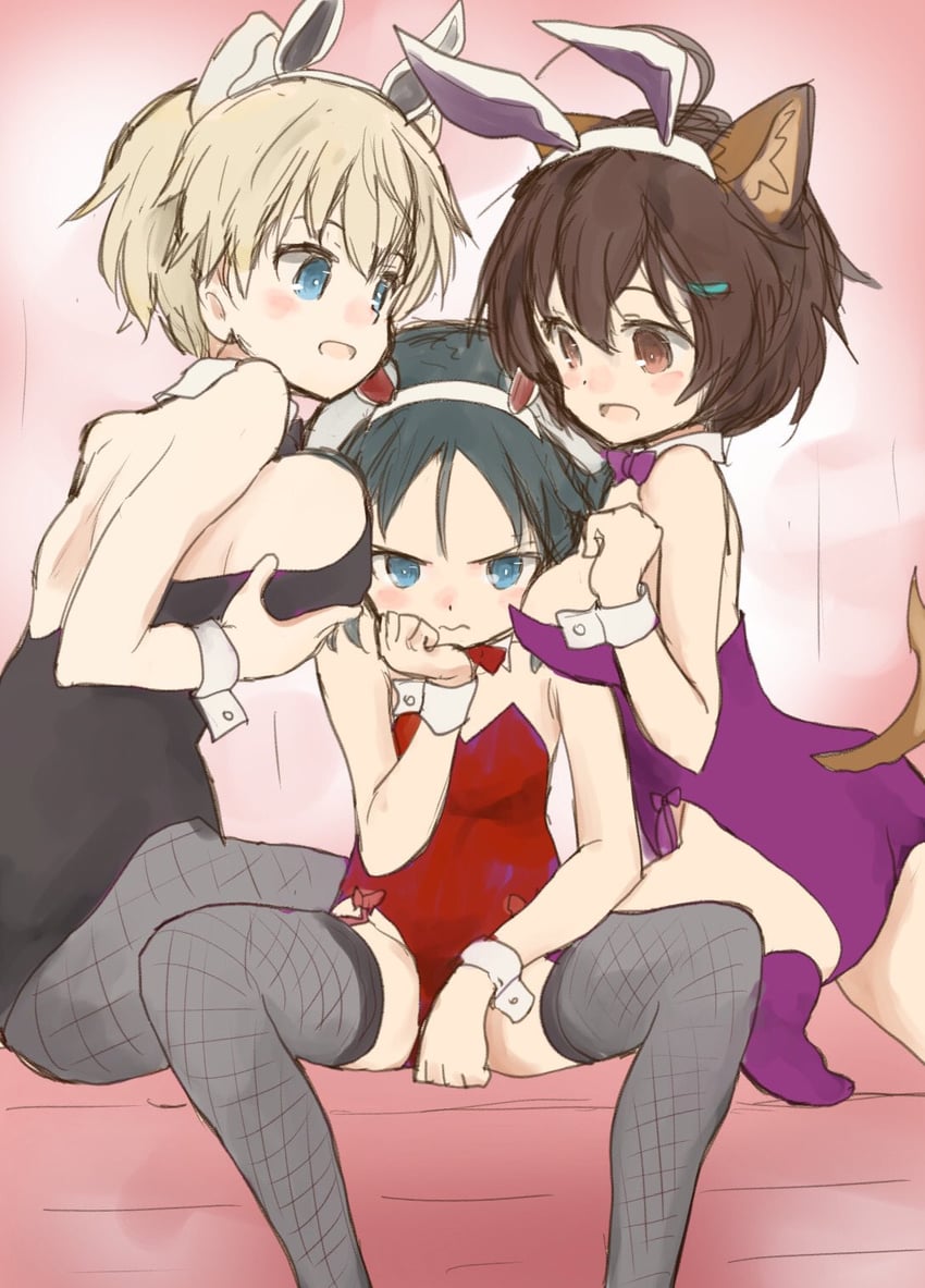 nikka edvardine katajainen, kanno naoe, and karibuchi hikari (world witches series and 1 more) drawn by murayama_kei