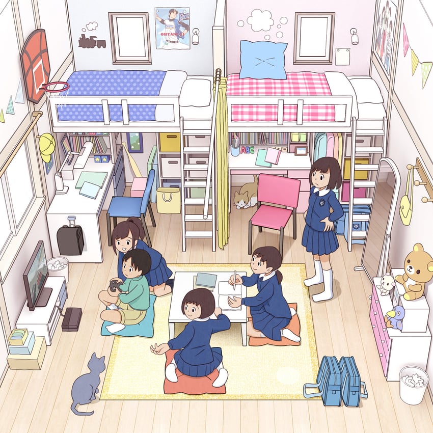 rilakkuma, korilakkuma, and ootani shouhei (original and 1 more) drawn by kiyo_(kyokyo1220)