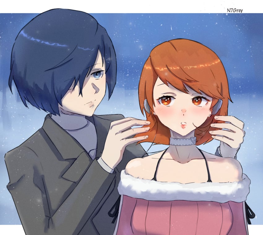 yuuki makoto and takeba yukari (persona and 1 more) drawn by n7grey