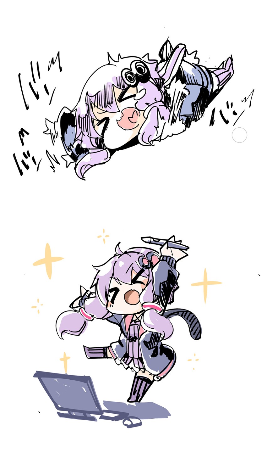 yuzuki yukari (vocaloid and 1 more) drawn by ajishio
