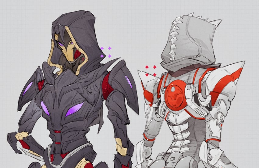 ash, chain of command ash, and existential threat ash (apex legends) drawn by ruu47