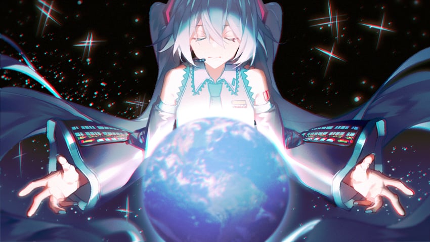 hatsune miku (vocaloid) drawn by key_asan