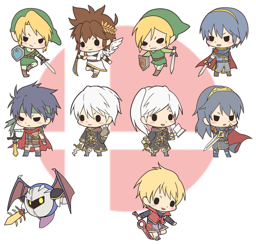 link, lucina, female robin, ike, male robin, and 5 more (fire emblem and 12 more) drawn by koineko_(aph0310)