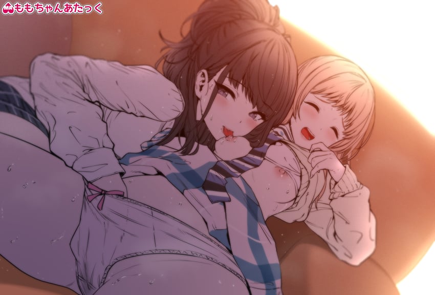 sakuragi mano and kazano hiori (idolmaster and 1 more) drawn by momo-chan_atakku