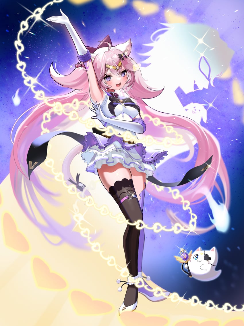 nyatasha nyanners and artemis (indie virtual youtuber and 1 more) drawn by yuarima2