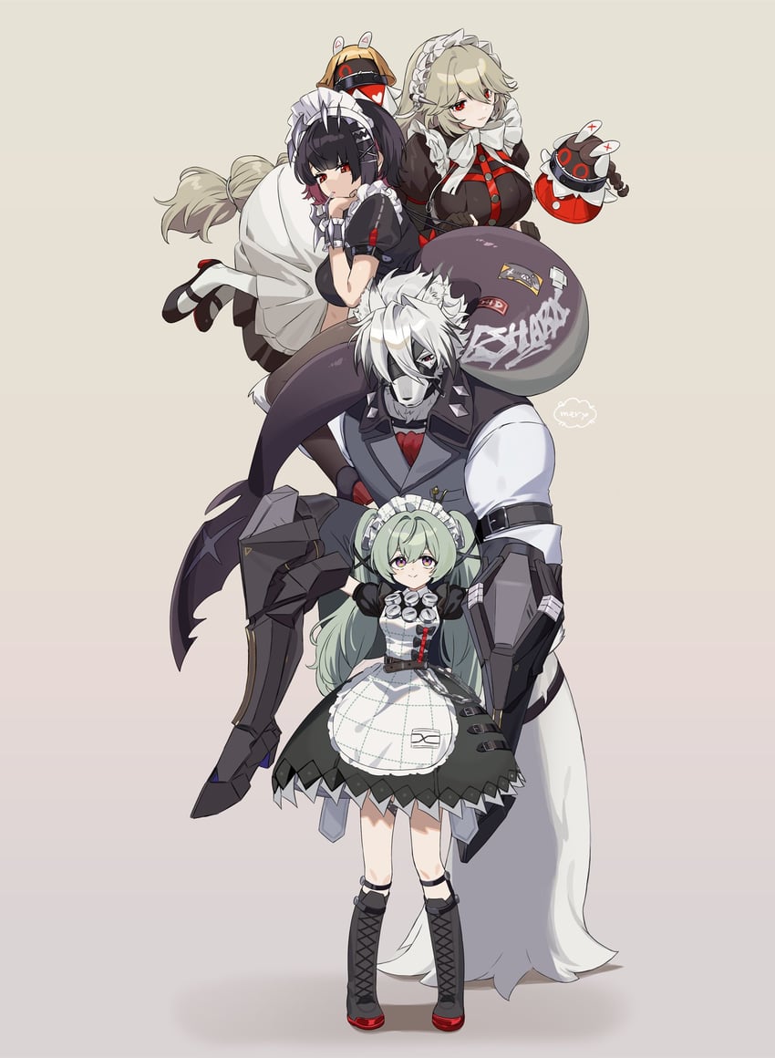 ellen joe, von lycaon, corin wickes, alexandrina sebastiane, drusilla, and 1 more (zenless zone zero) drawn by hitsujino_mery