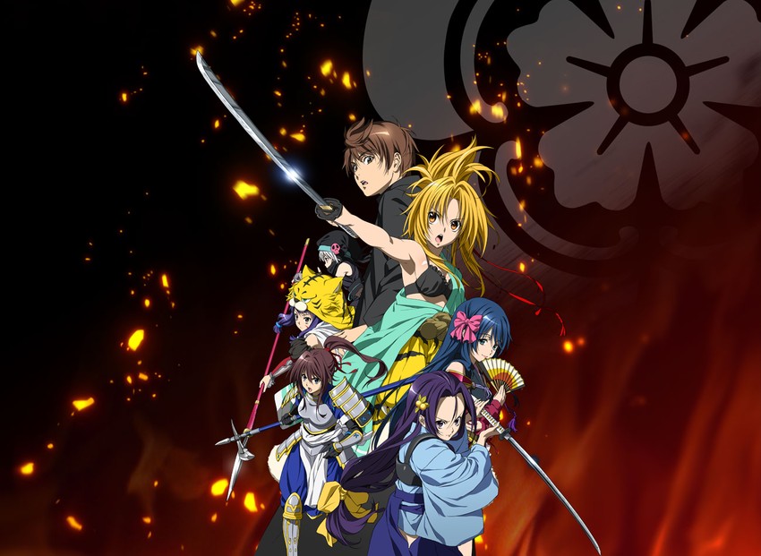 oda nobuna, hachisuka goemon, maeda inuchiyo, niwa nagahide, akechi mitsuhide, and 2 more (oda nobuna no yabou)