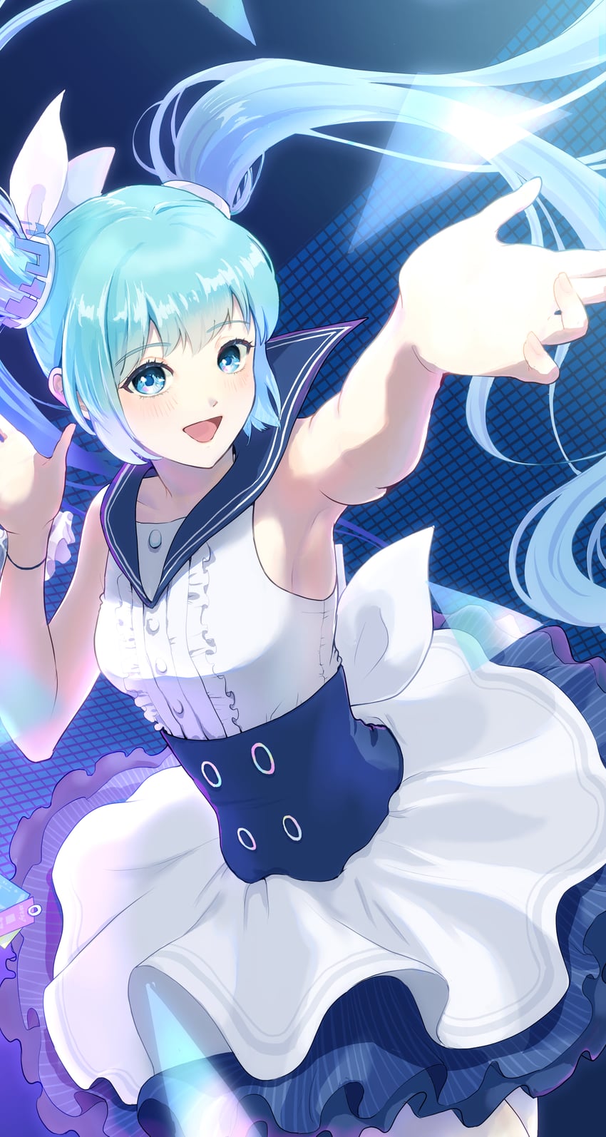 hatsune miku (blue archive and 1 more) drawn by kwnri