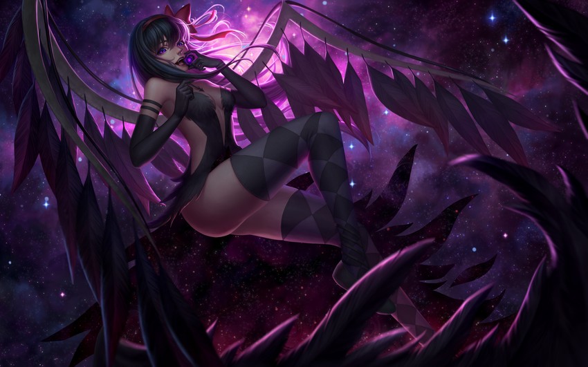 akemi homura and akuma homura (mahou shoujo madoka magica and 1 more) drawn by ye_shang_zhu