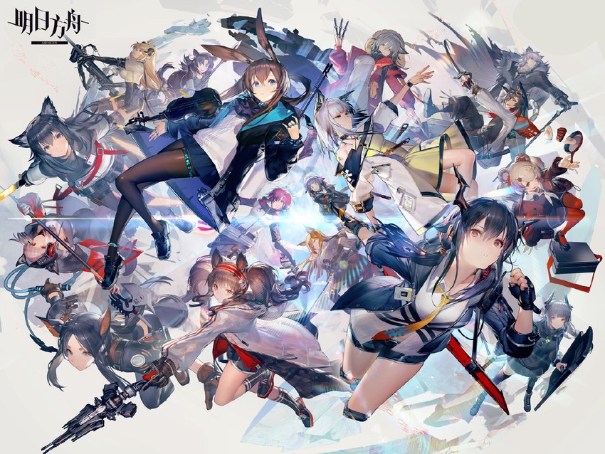 amiya, texas, kal'tsit, exusiai, ch'en, and 12 more (arknights) drawn by liduke
