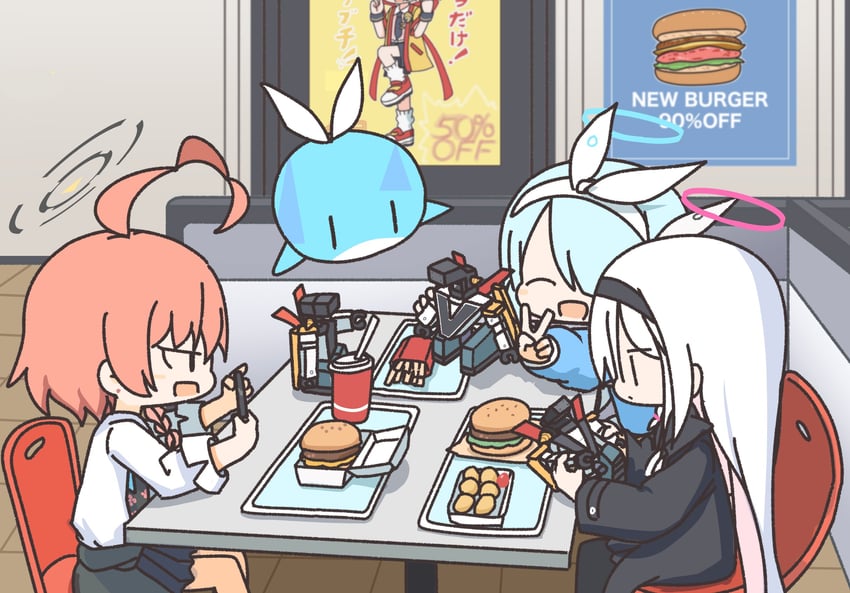arona, plana, neru, and imadake dabuchi tabemi (blue archive and 1 more) drawn by yukko_(hcryh955)