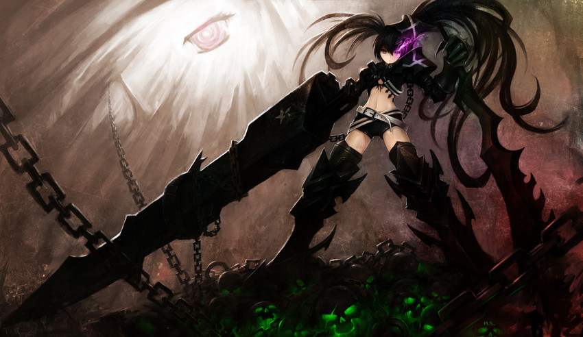 insane black rock shooter (black rock shooter) drawn by zhuore_zhi_hen