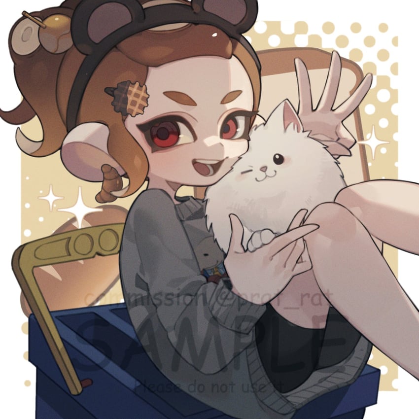 octoling player character and octoling girl (splatoon) drawn by prat_rat