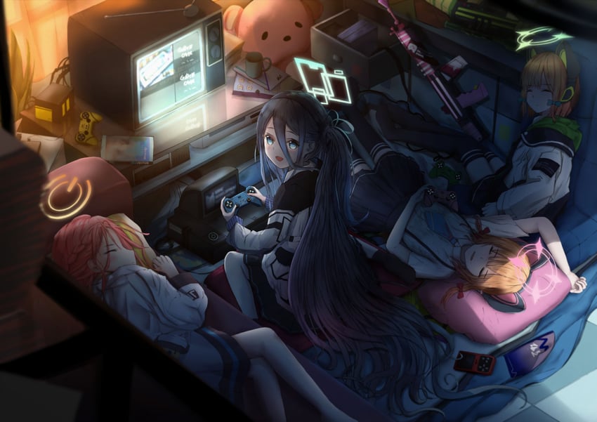 aris, momoi, midori, and yuzu (blue archive) drawn by wthjie