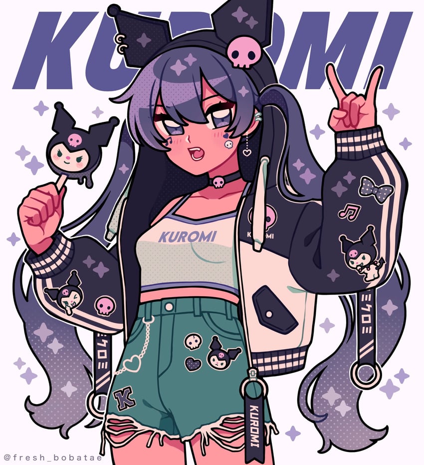 kuromi (sanrio and 1 more) drawn by emily_kim