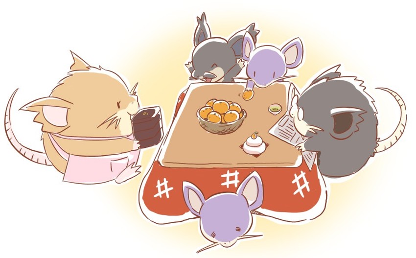 rattata, raticate, alolan rattata, and alolan raticate (pokemon) drawn by ayo_(ayosanri009)