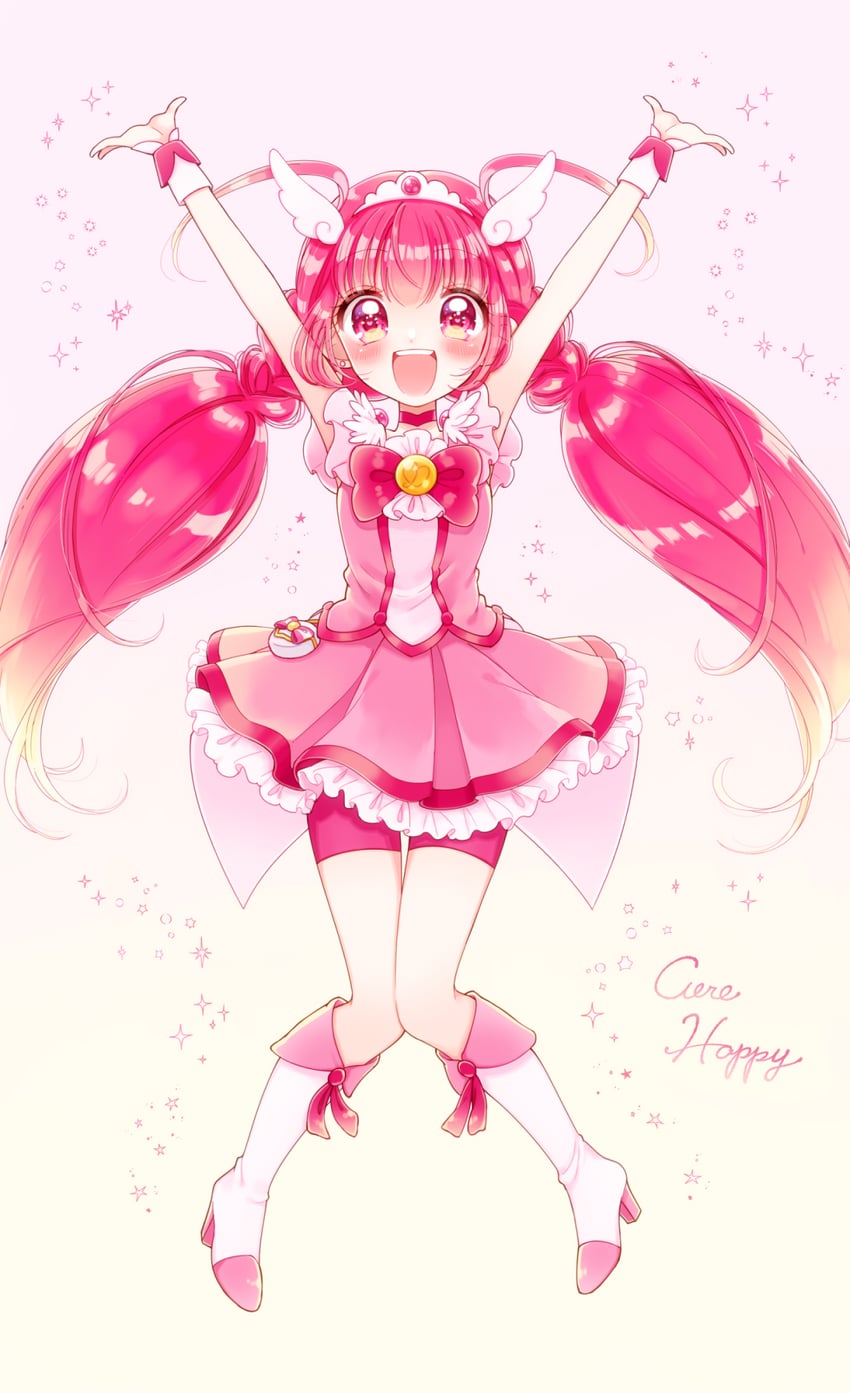 hoshizora miyuki and cure happy (precure and 1 more) drawn by kuzumochi