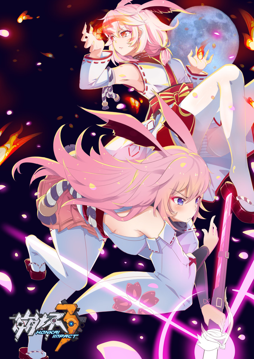 theresa apocalypse and yae sakura (honkai and 1 more) drawn by bisaana