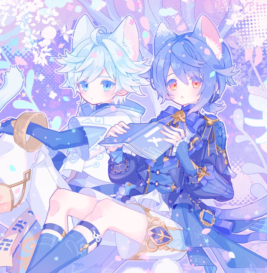 chongyun and xingqiu (genshin impact) drawn by zippo_(3756c)