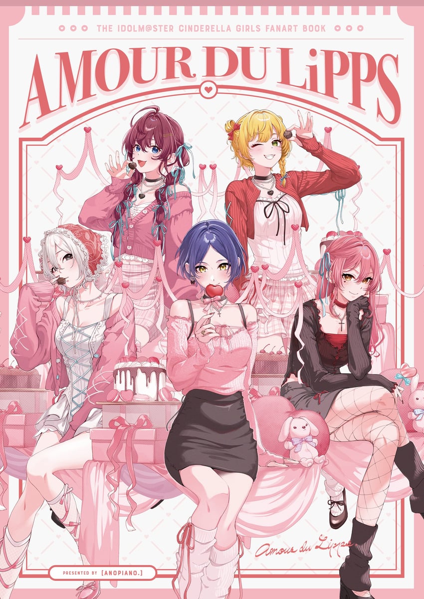 jougasaki mika, ichinose shiki, hayami kanade, miyamoto frederica, and shiomi syuko (idolmaster and 1 more) drawn by mogami_rin