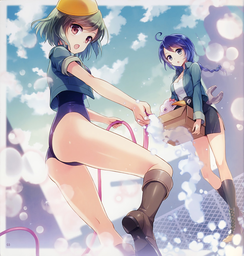 fairy, failure penguin, miss cloud, maintenance musume, and helmet musume (kantai collection) drawn by an2a