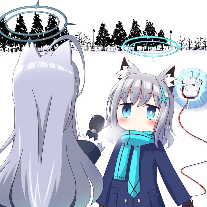 sensei, doodle sensei, shiroko, and shiroko terror (blue archive) drawn by na!_(na'mr)