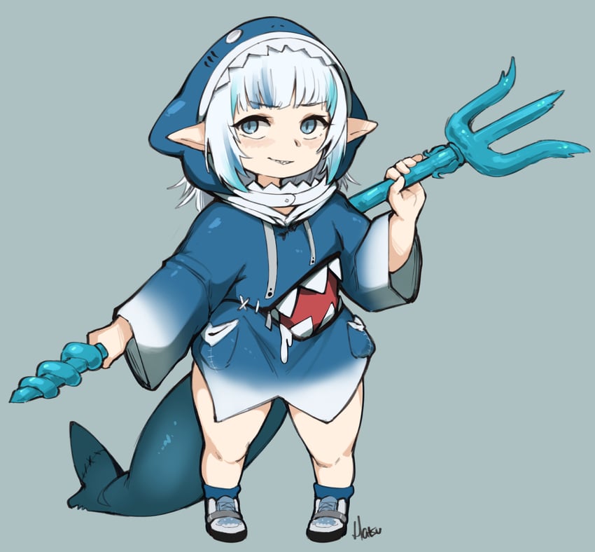 gawr gura (hololive and 2 more) drawn by hatsu_(hatsumiilkshake)