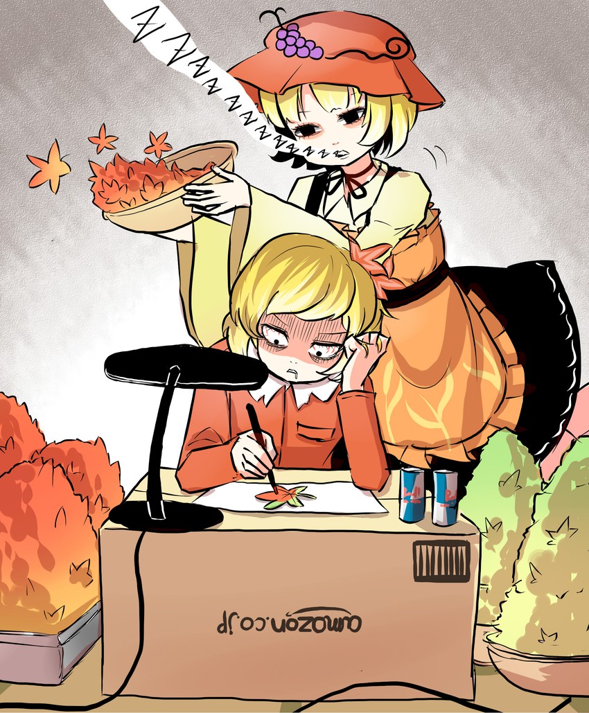 aki minoriko and aki shizuha (touhou and 1 more) drawn by peroponesosu.