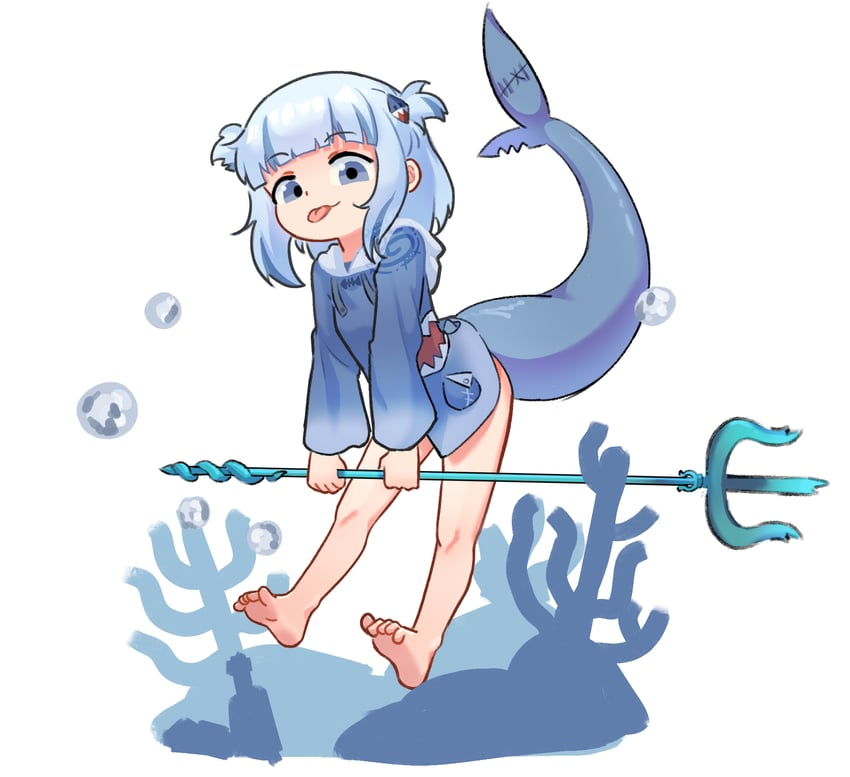 gawr gura (hololive and 1 more) drawn by nanachides