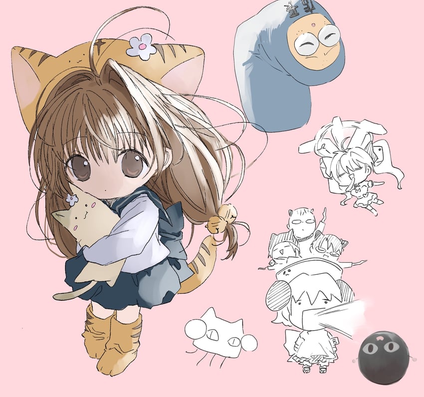 usada hikaru, puchiko, piyoko, hokke mirin, nazo gema, and 4 more (di gi charat) drawn by hano_luno