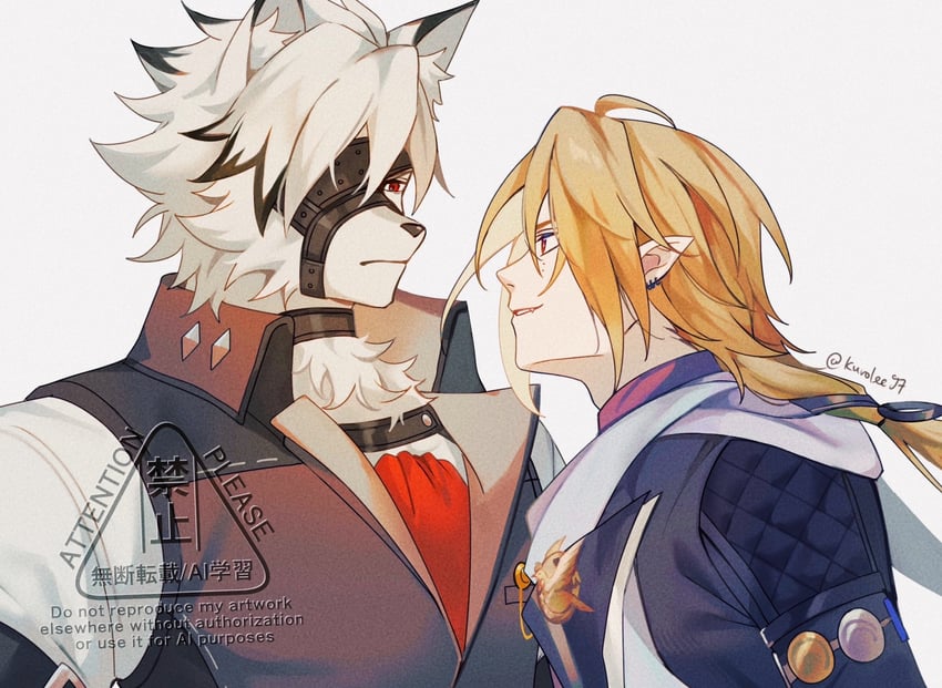 von lycaon and hugo vlad (zenless zone zero) drawn by kuro_lee