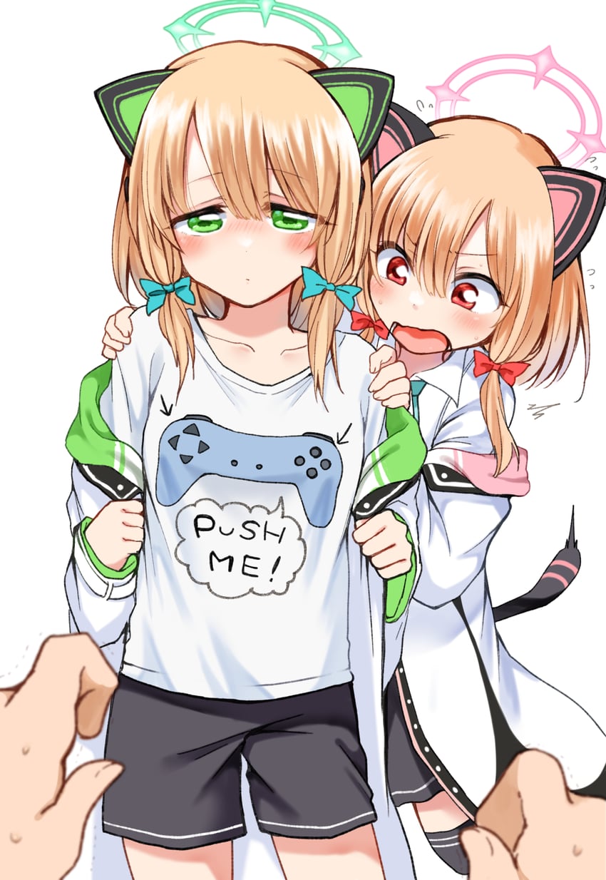 momoi and midori (blue archive) drawn by nanana_(chicken_union)