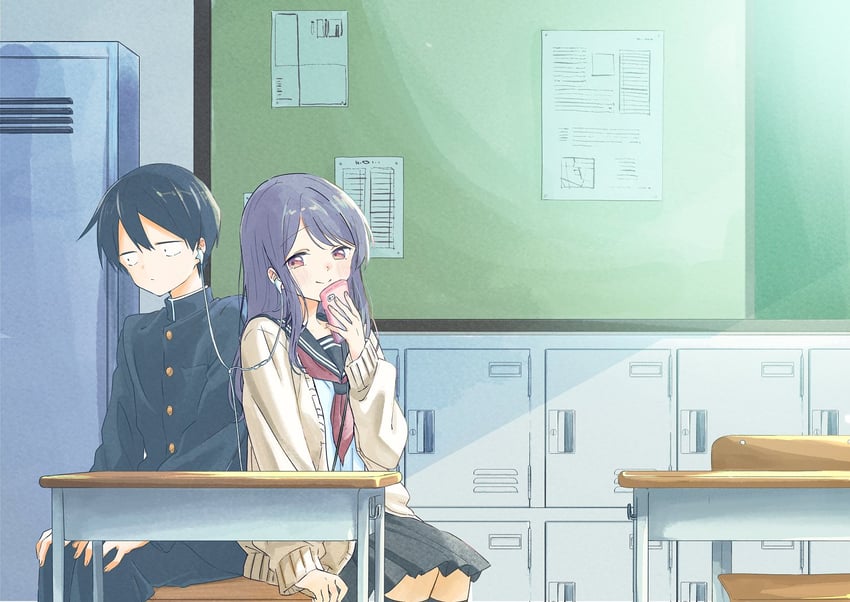 kubo nagisa and shiraishi junta (kubo-san wa mob wo yurusanai)