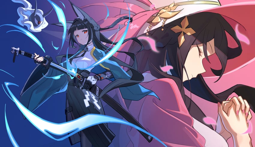 hoshimi miyabi and tailless (zenless zone zero) drawn by hapwind