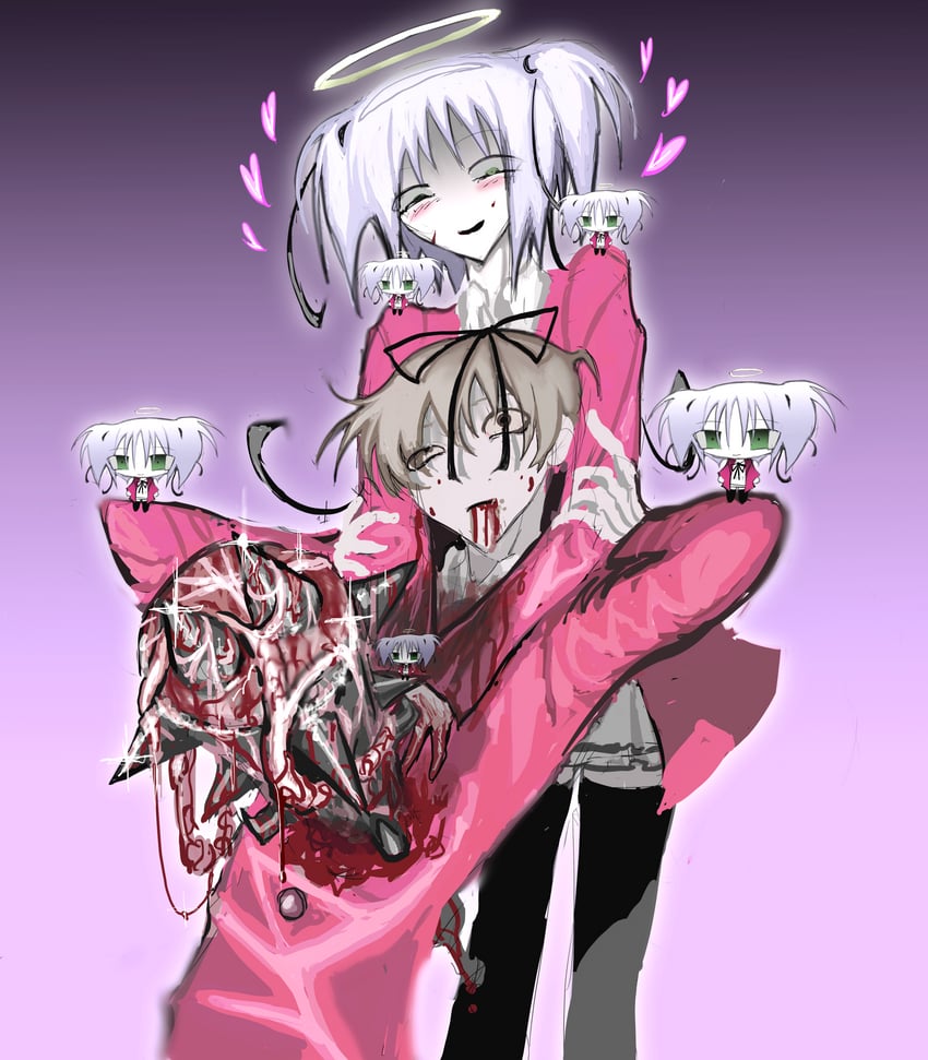 mitsukai dokuro and kusakabe sakura (bokusatsu tenshi dokuro-chan) drawn by kasophism