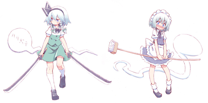 izayoi sakuya and konpaku youmu (touhou) drawn by taiga_mahoukan