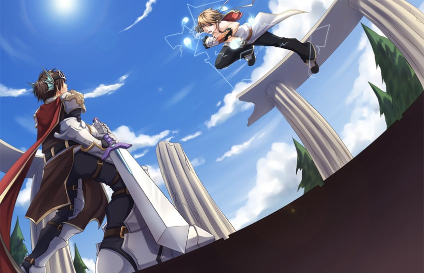 lord knight and champion (ragnarok online) drawn by zearyu