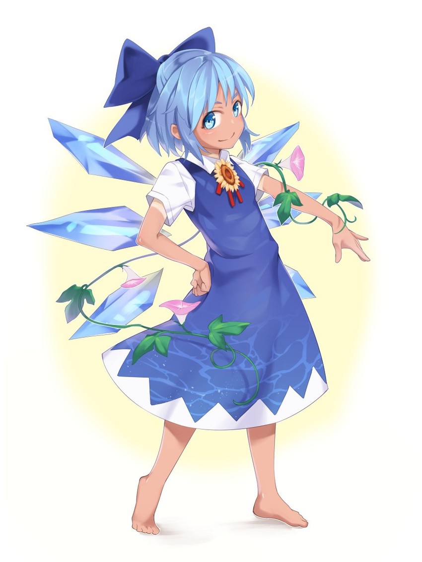 cirno and tanned cirno (touhou and 1 more) drawn by asutora
