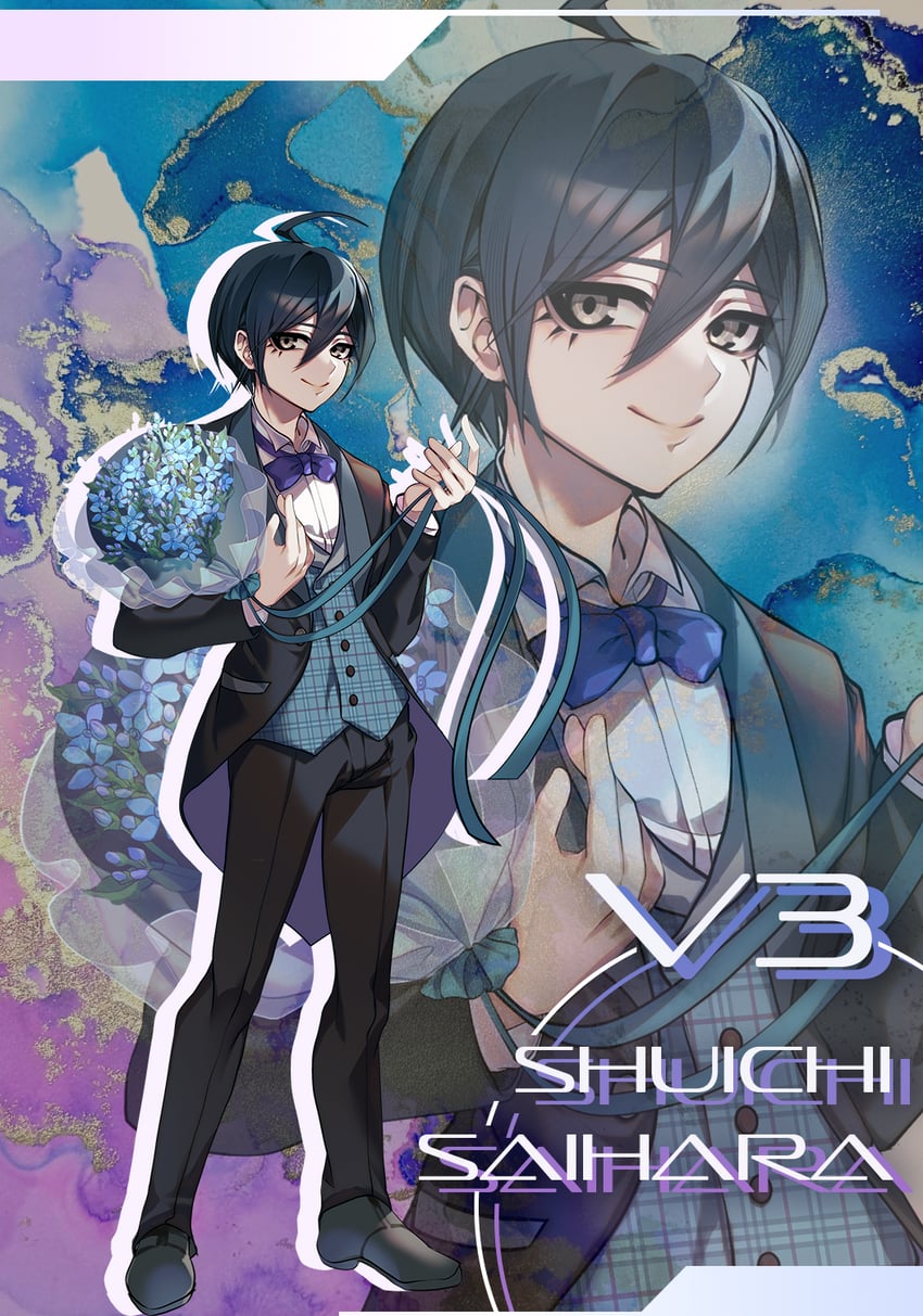 saihara shuichi (danganronpa and 1 more) drawn by nota_sayaka