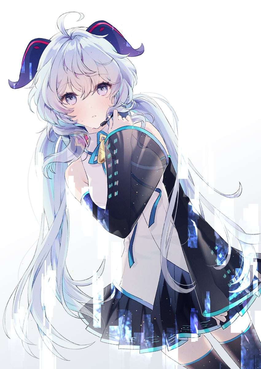 hatsune miku and ganyu (genshin impact and 1 more) drawn by rumi_(rarumi11)