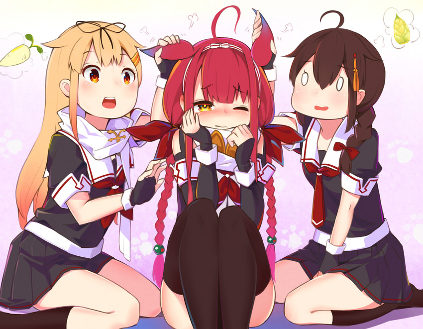 shigure, yuudachi, shigure kai ni, yuudachi kai ni, kawakaze, and 1 more (kantai collection) drawn by yamano_(yamanoh)