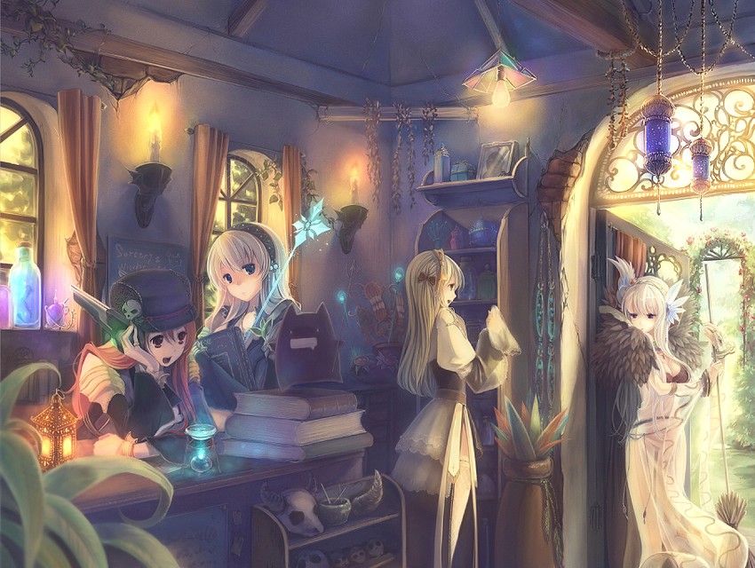 arch bishop, sorcerer, warlock, deviruchi, and flora (ragnarok online) drawn by norapeko