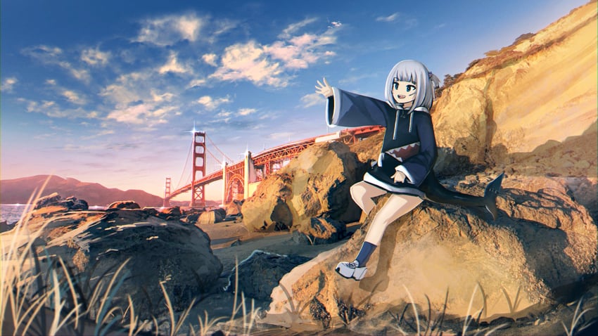 gawr gura (hololive and 1 more) drawn by advarcher